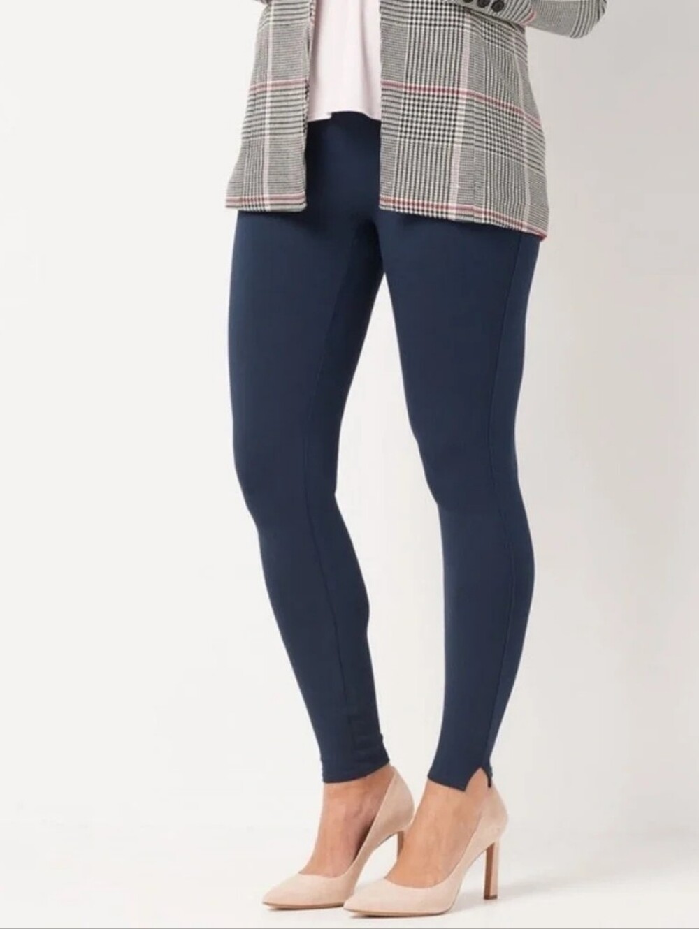 Spanx Navy Ponte Knit Shapewear Slimming Ankle Legging Size 1X Petite